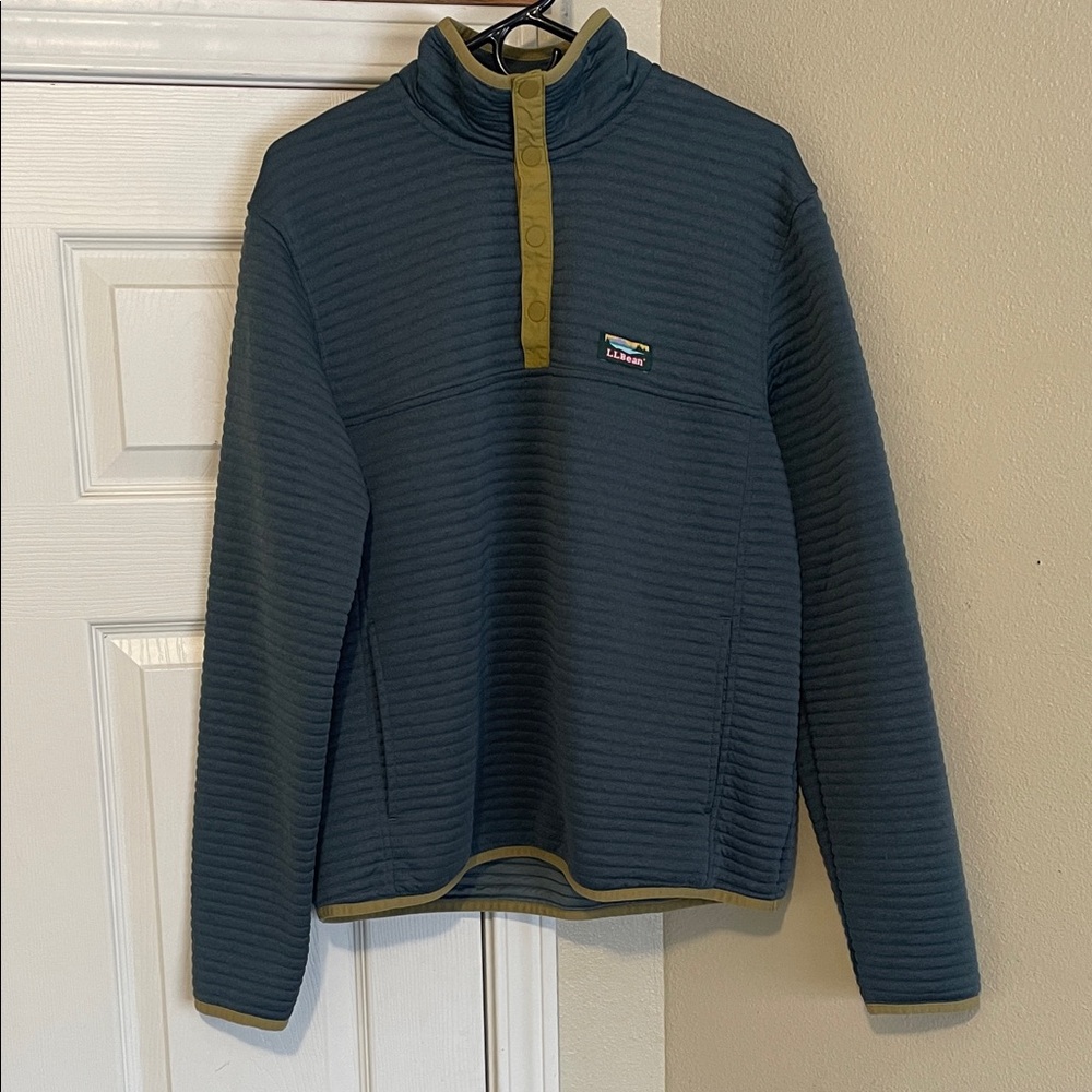 L.L. Bean Dark Green Jacket with Yellow Accents